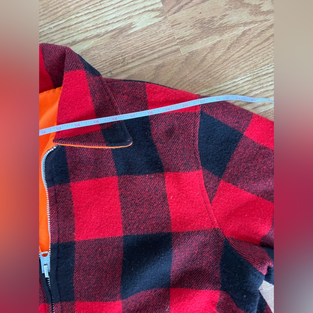 Vintage 70s Woolrich Buffalo Plaid Wool Hunting Jacket Reversible Size XL - Picture 4 of 10